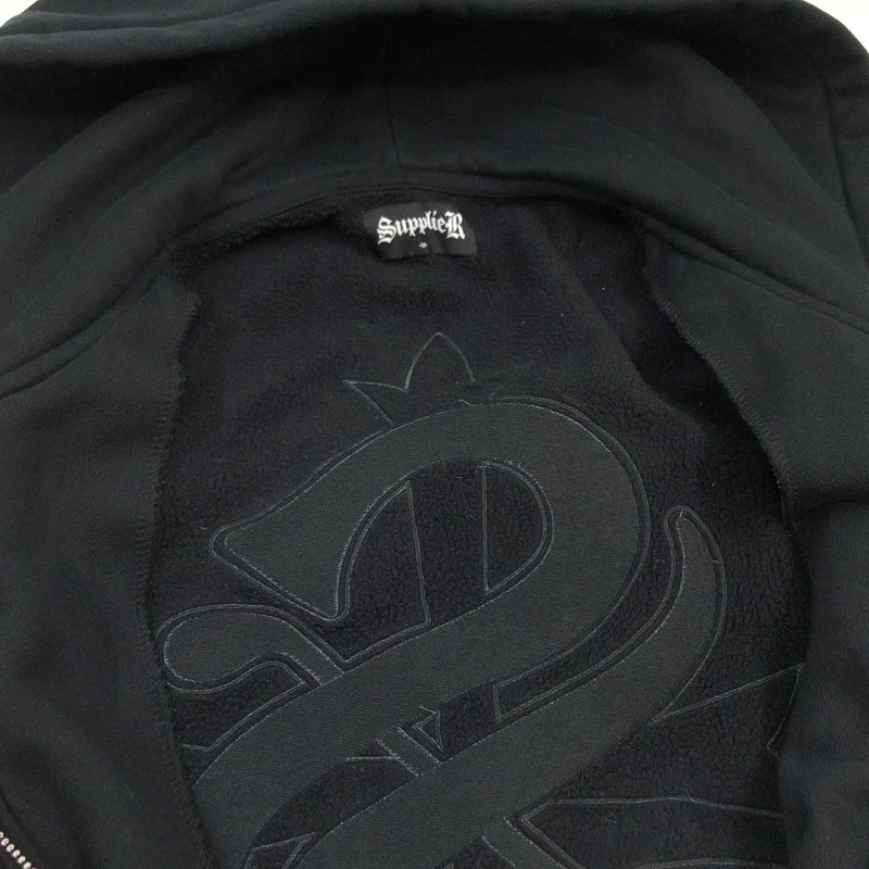 【現状渡し品】【メンズ】 SUPPLIER サプライヤー BACK LOGO FULL ZIP HOODIE バックロゴ フルジップフーディー パーカー スウェット トップス 142-261017-hn-02-fur サイズ：M カラー：ブラック 万代Net店