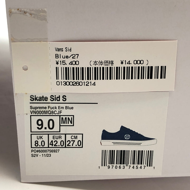 【中古美品】【メンズ】 SUPREME シュプリーム × VANS バンズ 24SS SKATE SID S FUCK EM VN000MQ8CJF スケート シド エス ファック エム スニーカー シューズ 靴 149-260725-hn-05-fur サイズ：27.0cm US9 カラー：ブルー/ホワイト 万代Net店