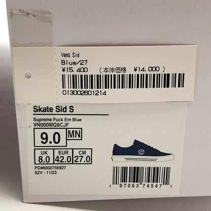 【中古美品】【メンズ】 SUPREME シュプリーム × VANS バンズ 24SS SKATE SID S FUCK EM VN000MQ8CJF スケート シド エス ファック エム スニーカー シューズ 靴 149-260725-hn-05-fur サイズ：27.0cm US9 カラー：ブルー/ホワイト 万代Net店