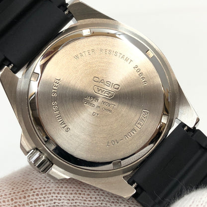 【中古美品】【メンズ】 CASIO カシオ CASIO COLLECTION STANDARD DIVER'Ｓ WATCH MDV-107-1A1JF カシオコレクション スタンダード ダイバーズウォッチ アナログ 腕時計 197-260725-hn-07-fur カラー：ブラック/シルバー 万代Net店