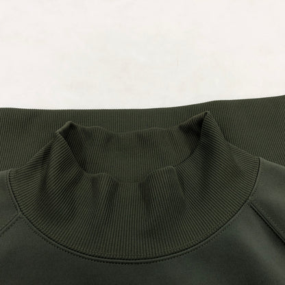 【中古品】【メンズ】 NEEDLES ニードルズ LS Mock NECK TEE - PE/PU JERSEY LQ244 長袖モックネックTシャツ トップス 140-261017-hn-07-fur サイズ：L カラー：グリーン 万代Net店