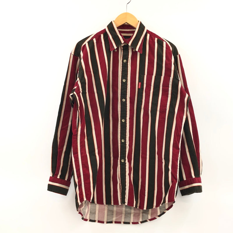 【中古品】【メンズ】 BUDWEISER バドワイザー STRIPE L/S BD SHIRT ストライプ ボタンダウン 長袖シャツ カジュアルシャツ トップス 146-260725-hn-10-fur サイズ：M カラー：レッド/ブラック/ベージュ 万代Net店