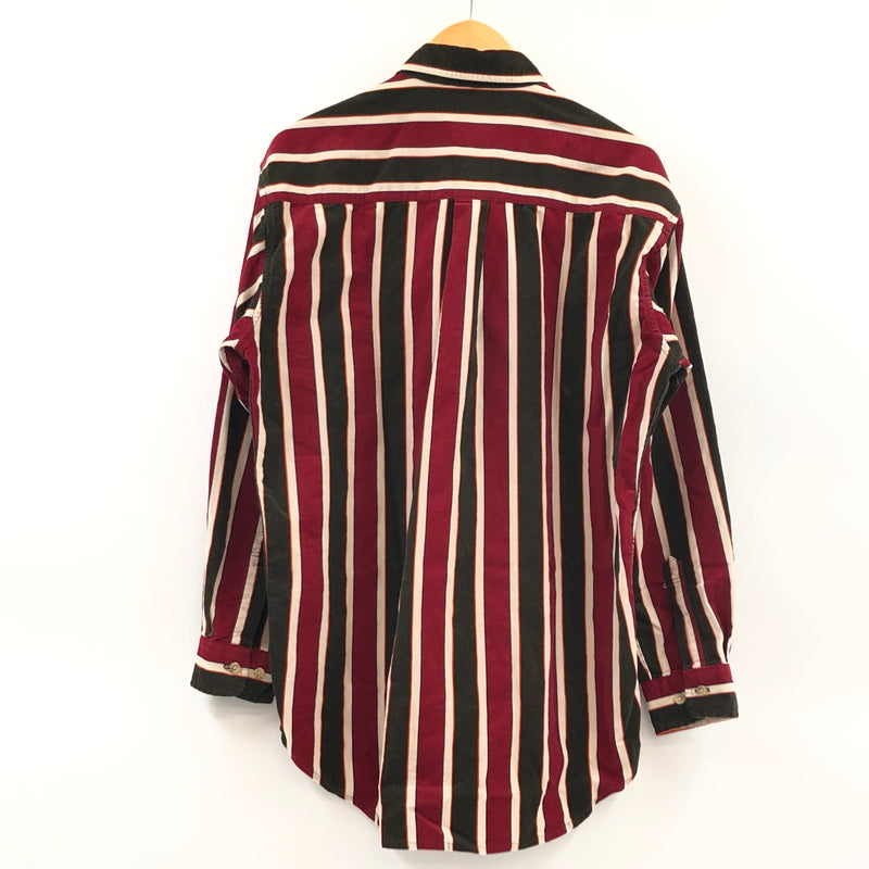 【中古品】【メンズ】 BUDWEISER バドワイザー STRIPE L/S BD SHIRT ストライプ ボタンダウン 長袖シャツ カジュアルシャツ トップス 146-260725-hn-10-fur サイズ：M カラー：レッド/ブラック/ベージュ 万代Net店