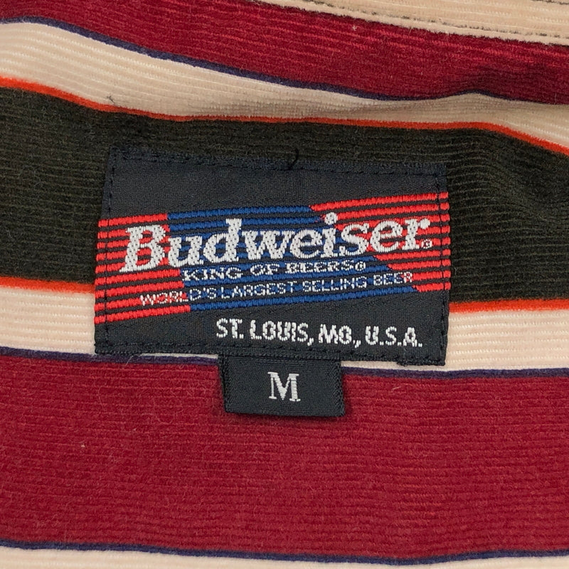 【中古品】【メンズ】 BUDWEISER バドワイザー STRIPE L/S BD SHIRT ストライプ ボタンダウン 長袖シャツ カジュアルシャツ トップス 146-260725-hn-10-fur サイズ：M カラー：レッド/ブラック/ベージュ 万代Net店
