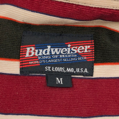 【中古品】【メンズ】 BUDWEISER バドワイザー STRIPE L/S BD SHIRT ストライプ ボタンダウン 長袖シャツ カジュアルシャツ トップス 146-260725-hn-10-fur サイズ：M カラー：レッド/ブラック/ベージュ 万代Net店