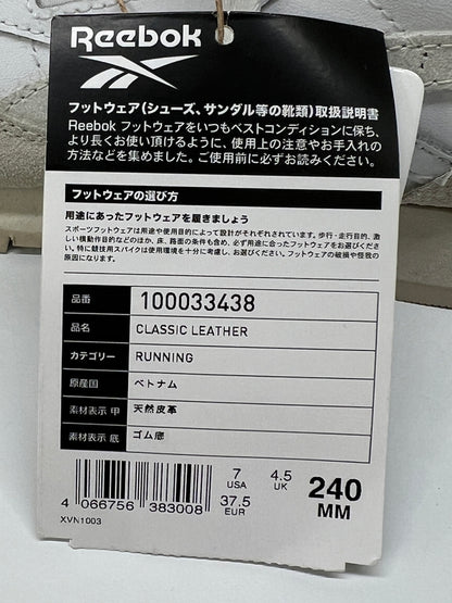 【中古品】【レディース】 REEBOK リーボック CLASSIC LEATHER 100033438 クラシックレザー スニーカー 靴 162-260822-SH-17-hon サイズ：24cm US7 カラー：フットウェアホワイト 万代Net店