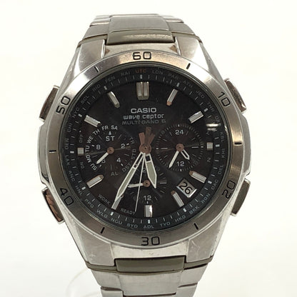 【現状渡し品】【メンズ】 CASIO カシオ WAVE CEPTOR SOLAR WATCH WVQ-M410DE-1A2JF ウェーブセプター ソーラー クロノグラフ アナログ 腕時計 197-260726-hn-02-fur カラー：シルバー/ブラック 万代Net店