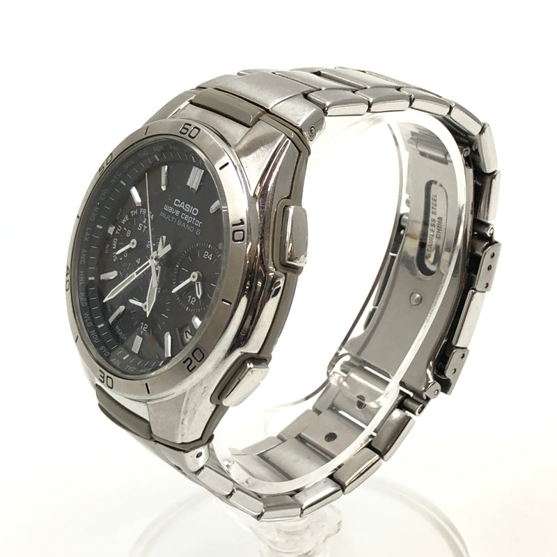 【現状渡し品】【メンズ】 CASIO カシオ WAVE CEPTOR SOLAR WATCH WVQ-M410DE-1A2JF ウェーブセプター ソーラー クロノグラフ アナログ 腕時計 197-260726-hn-02-fur カラー：シルバー/ブラック 万代Net店