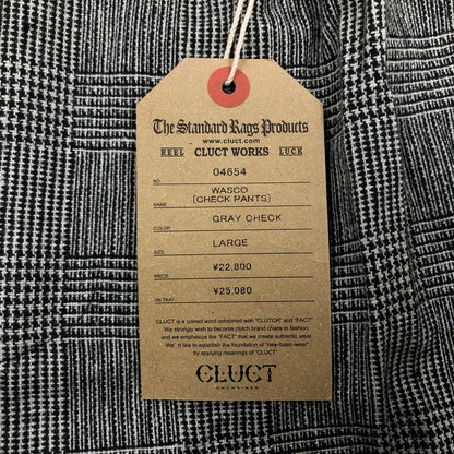 【中古品】【メンズ】 CLUCT クラクト WASCO CHECK PANTS 04654 ワスコ チェックパンツ ワイドパンツ スラックス ボトムス 153-260209-hn-02-fur サイズ：L カラー：グレー系 万代Net店