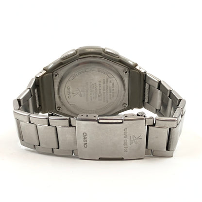 【現状渡し品】【メンズ】 CASIO カシオ WAVE CEPTOR SOLAR WATCH WVQ-M410DE-1A2JF ウェーブセプター ソーラー クロノグラフ アナログ 腕時計 197-260726-hn-02-fur カラー：シルバー/ブラック 万代Net店