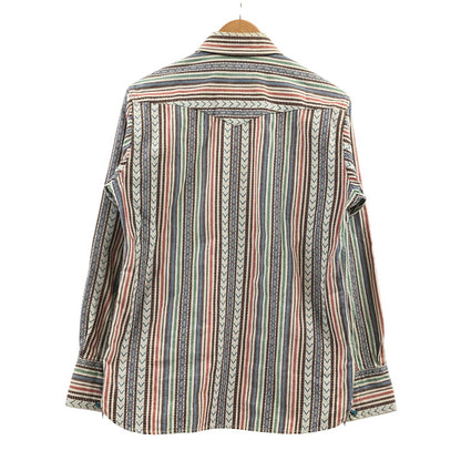 【中古品】【メンズ】 INDIAN MOTORCYCLE インディアンモーターサイクル MULTI STRIPE WESTERN LS SHIRT マルチストライプ ウエスタン 長袖シャツ カジュアルシャツ トップス 145-260507-hn-11-fur サイズ：M カラー：マルチカラー 万代Net店