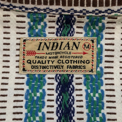 【中古品】【メンズ】 INDIAN MOTORCYCLE インディアンモーターサイクル MULTI STRIPE WESTERN LS SHIRT マルチストライプ ウエスタン 長袖シャツ カジュアルシャツ トップス 145-260507-hn-11-fur サイズ：M カラー：マルチカラー 万代Net店