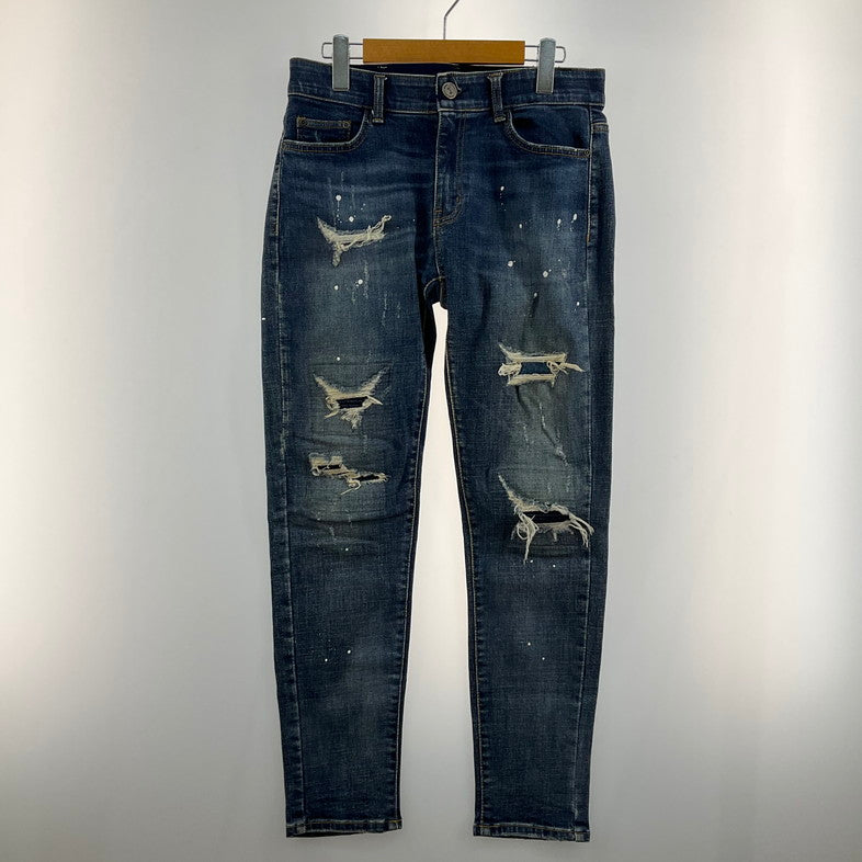 【中古品】【メンズ】 RETRO ENGINE ペンキペイントデニム 158-260506-SS-01-iwa サイズ：L カラー：ブルー 万代Net店
