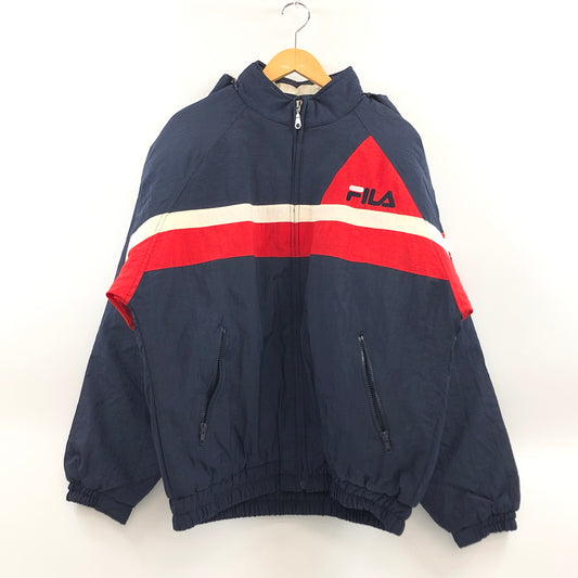 【現状渡し品】【メンズ】 FILA フィラ PUFFY HOODED JACKET パフィー フーデッド ジャケット ダウンジャケット アウター 146-261019-hn-04-fur サイズ：不明 カラー：ネイビー/レッド/ホワイト 万代Net店