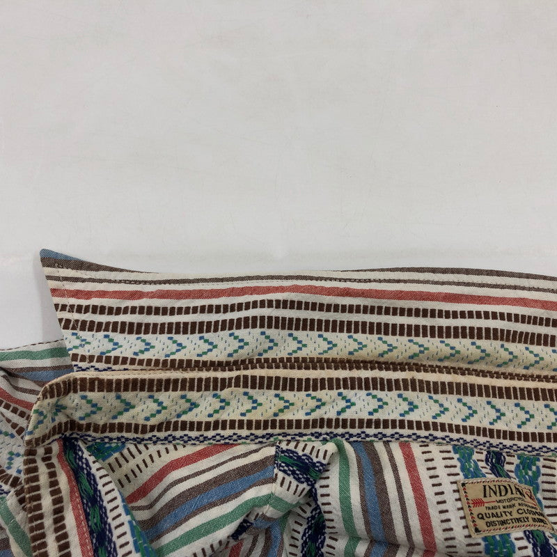 【中古品】【メンズ】 INDIAN MOTORCYCLE インディアンモーターサイクル MULTI STRIPE WESTERN LS SHIRT マルチストライプ ウエスタン 長袖シャツ カジュアルシャツ トップス 145-260507-hn-11-fur サイズ：M カラー：マルチカラー 万代Net店