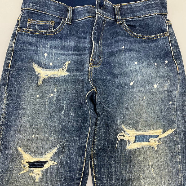 【中古品】【メンズ】 RETRO ENGINE ペンキペイントデニム 158-260506-SS-01-iwa サイズ：L カラー：ブルー 万代Net店