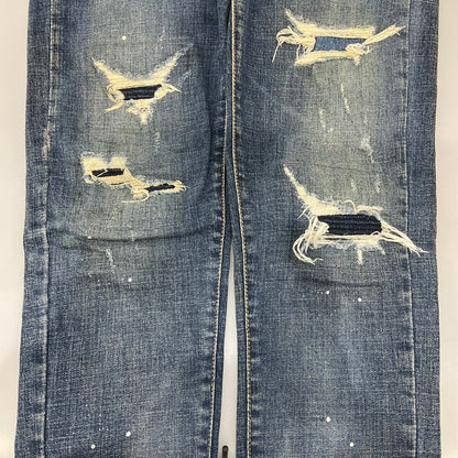 【中古品】【メンズ】 RETRO ENGINE ペンキペイントデニム 158-260506-SS-01-iwa サイズ：L カラー：ブルー 万代Net店