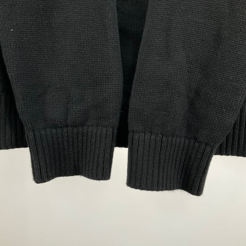 【中古品】【メンズ】 CALVIN KLEIN JEANS カルバンクラインジーンズ VERTICAL INSTITUTION ニットセーター 147-260506-SS-03-iwa サイズ：L カラー：ブラック 万代Net店