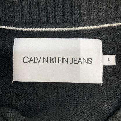【中古品】【メンズ】 CALVIN KLEIN JEANS カルバンクラインジーンズ VERTICAL INSTITUTION ニットセーター 147-260506-SS-03-iwa サイズ：L カラー：ブラック 万代Net店