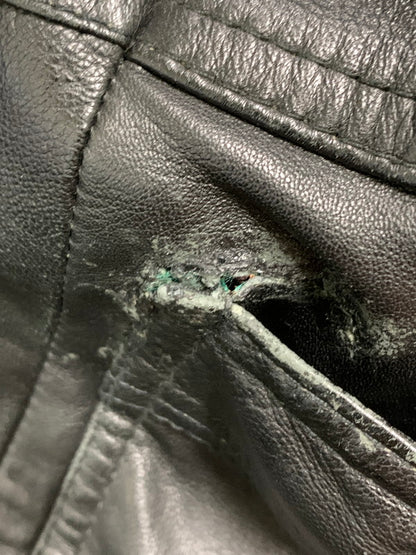 【現状渡し品】【メンズ】 MIRALGO ミラルゴ LEATHER JACKET レザー ジャケット アウター 上着 146-260822-hu-53-min サイズ：LL カラー：ブラック 万代Net店