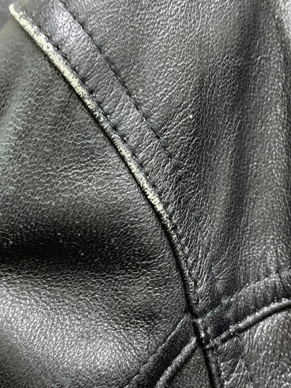 【現状渡し品】【メンズ】 MIRALGO ミラルゴ LEATHER JACKET レザー ジャケット アウター 上着 146-260822-hu-53-min サイズ：LL カラー：ブラック 万代Net店