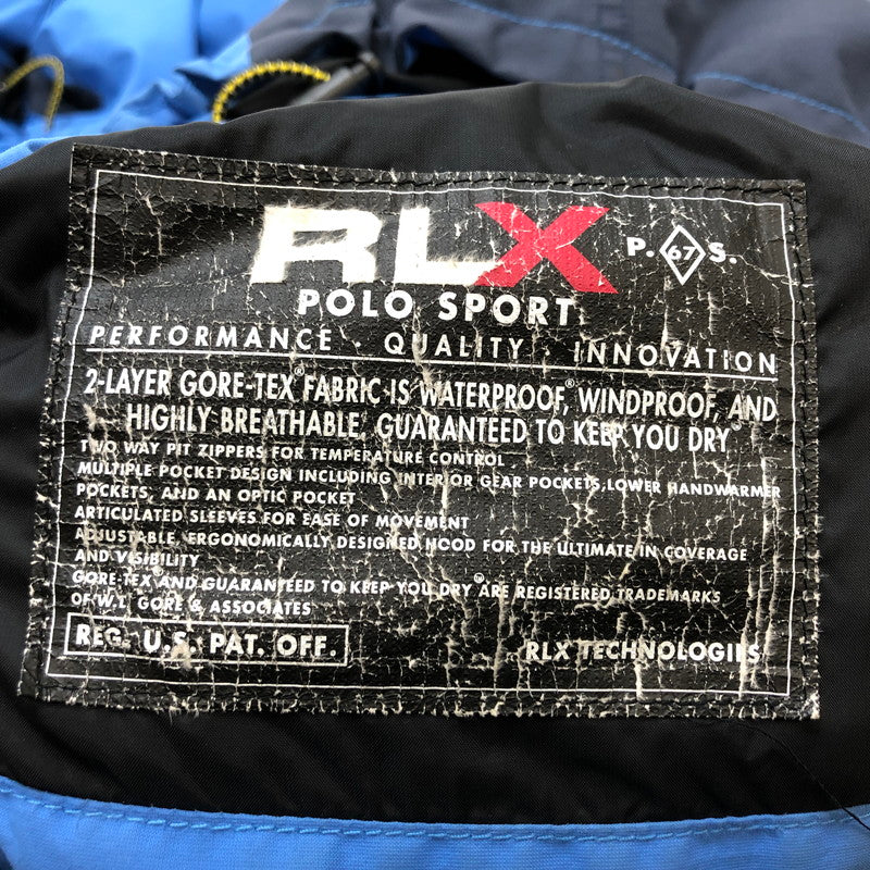 【ジャンク品】【メンズ】 RLX RALPH LAUREN アールエルエックス ラルフローレン マウンテンパーカー アウター 148-250831-hn-03-fur サイズ：M カラー：ブルー/ブラック 万代Net店