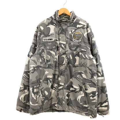 【現状渡し品】【メンズ】 US ARMY アメリカ軍 ジャケット アウター 145-250831-hn-04-fur サイズ：XXL カラー：グレー/カモフラージュ 万代Net店