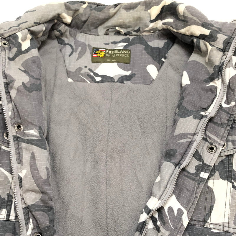 【現状渡し品】【メンズ】 US ARMY アメリカ軍 ジャケット アウター 145-250831-hn-04-fur サイズ：XXL カラー：グレー/カモフラージュ 万代Net店