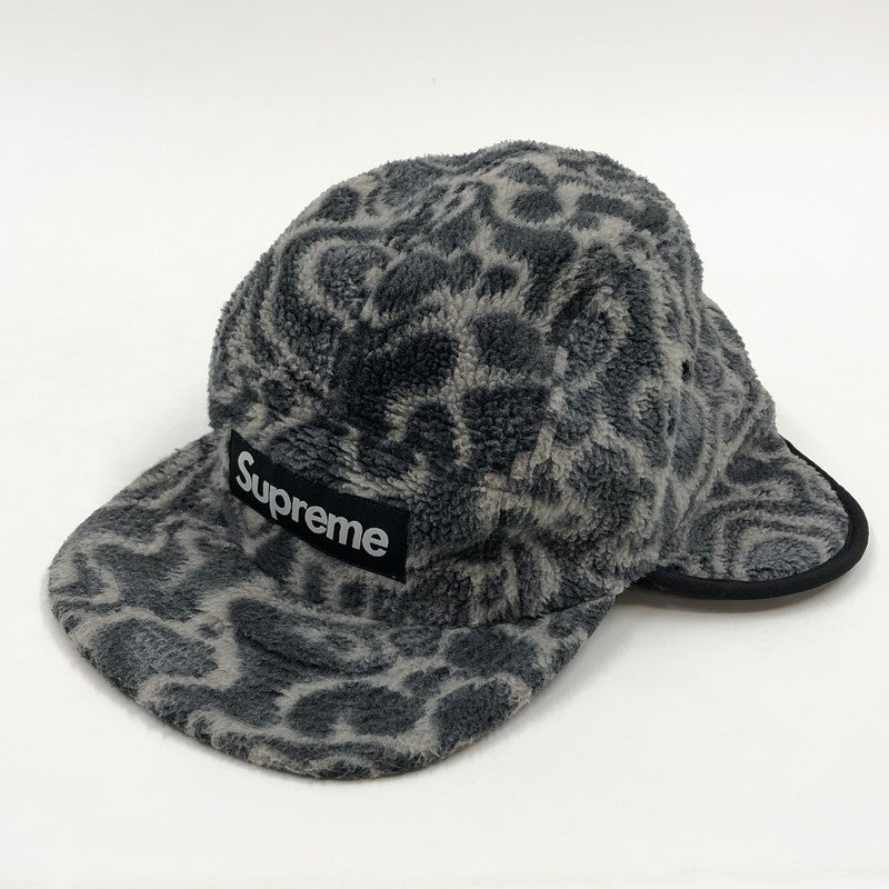 【中古品】【メンズ/レディース】 SUPREME シュプリーム LEOPARD POLAR FLEECE EARFLAP CAMP CAP レオパード ポーラー フリース イヤーフラップ キャンプ キャップ 帽子 149-260509-hn-02-fur サイズ：M-L カラー：グレー 万代Net店