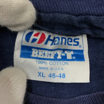 【現状渡し品】【メンズ】 HARLEY-DAVIDSON ハーレーダビッドソン × HANES BODY ヘインズボディ 80S PRINT SS TEE 両シングル プリント 半袖Tシャツ トップス 146-260509-hn-03-fur サイズ：XL カラー：ネイビー 万代Net店