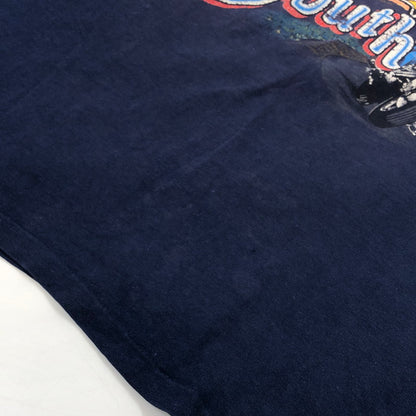 【現状渡し品】【メンズ】 HARLEY-DAVIDSON ハーレーダビッドソン × HANES BODY ヘインズボディ 80S PRINT SS TEE 両シングル プリント 半袖Tシャツ トップス 146-260509-hn-03-fur サイズ：XL カラー：ネイビー 万代Net店