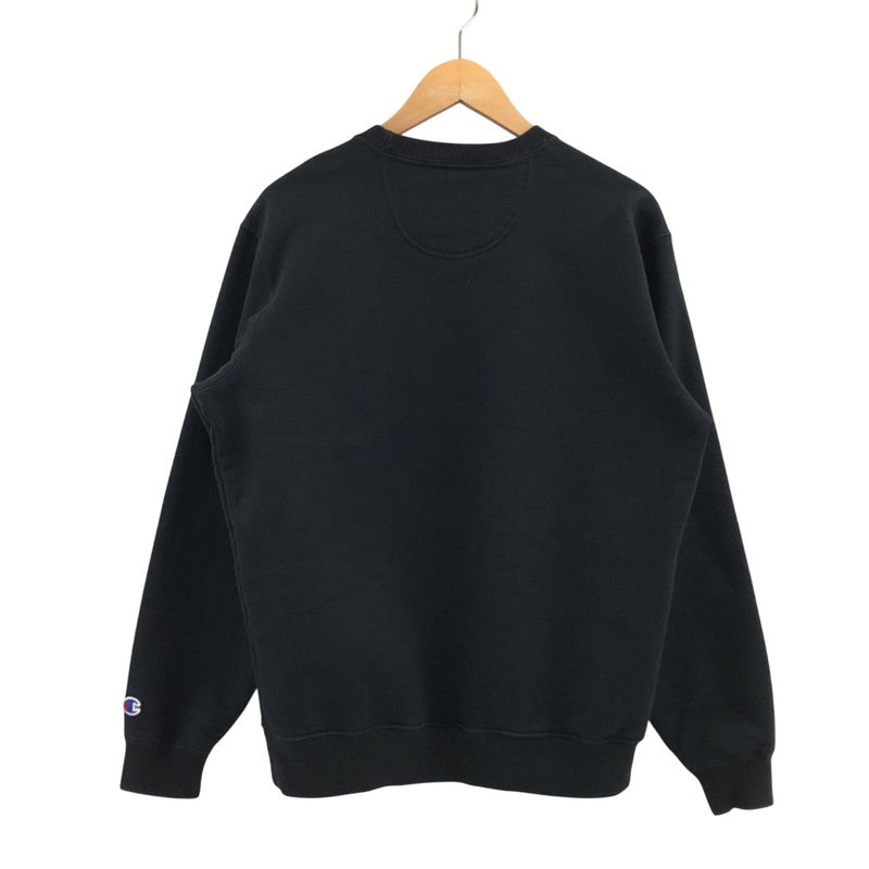 【中古品】【メンズ】 Champion チャンピオン × SUPREME シュプリーム 19SS CHROME CREWNECK クローム クルーネック スウェット トレーナー 長袖 トップス 149-251201-hn-05-fur サイズ：S カラー：ブラック 万代Net店