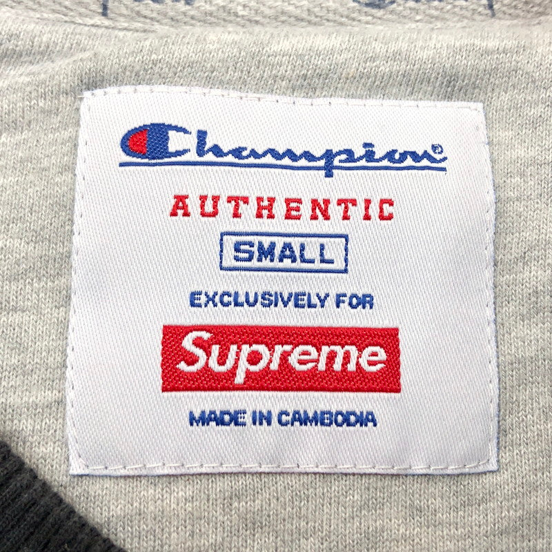 【中古品】【メンズ】 Champion チャンピオン × SUPREME シュプリーム 19SS CHROME CREWNECK クローム クルーネック スウェット トレーナー 長袖 トップス 149-251201-hn-05-fur サイズ：S カラー：ブラック 万代Net店