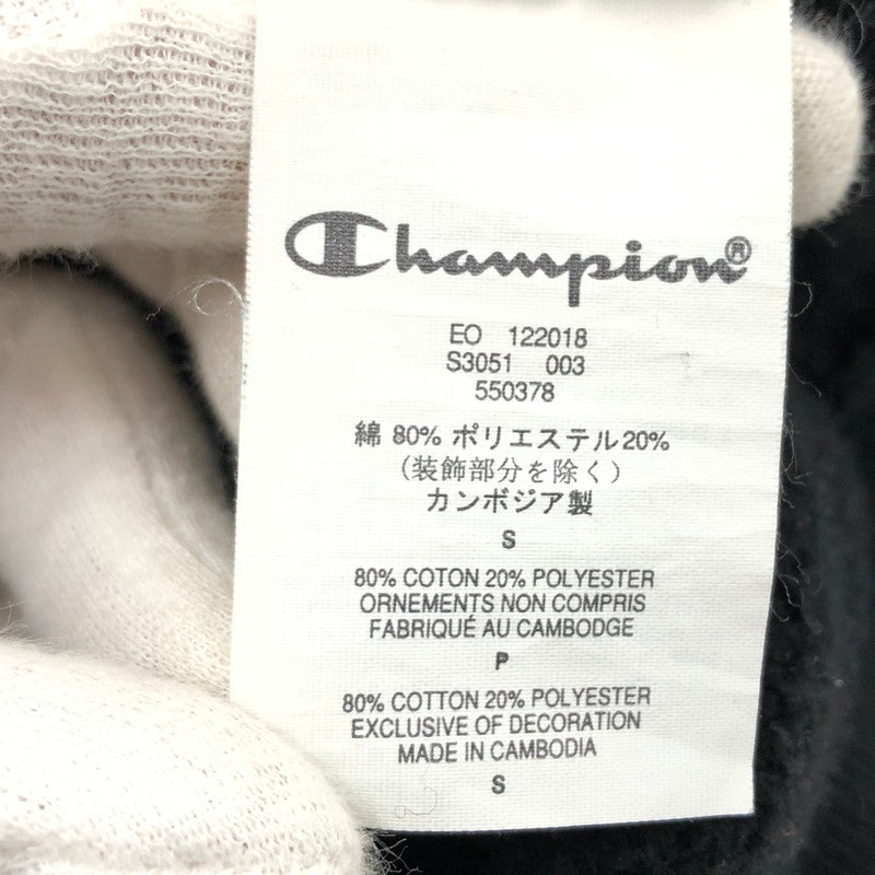 【中古品】【メンズ】 Champion チャンピオン × SUPREME シュプリーム 19SS CHROME CREWNECK クローム クルーネック スウェット トレーナー 長袖 トップス 149-251201-hn-05-fur サイズ：S カラー：ブラック 万代Net店