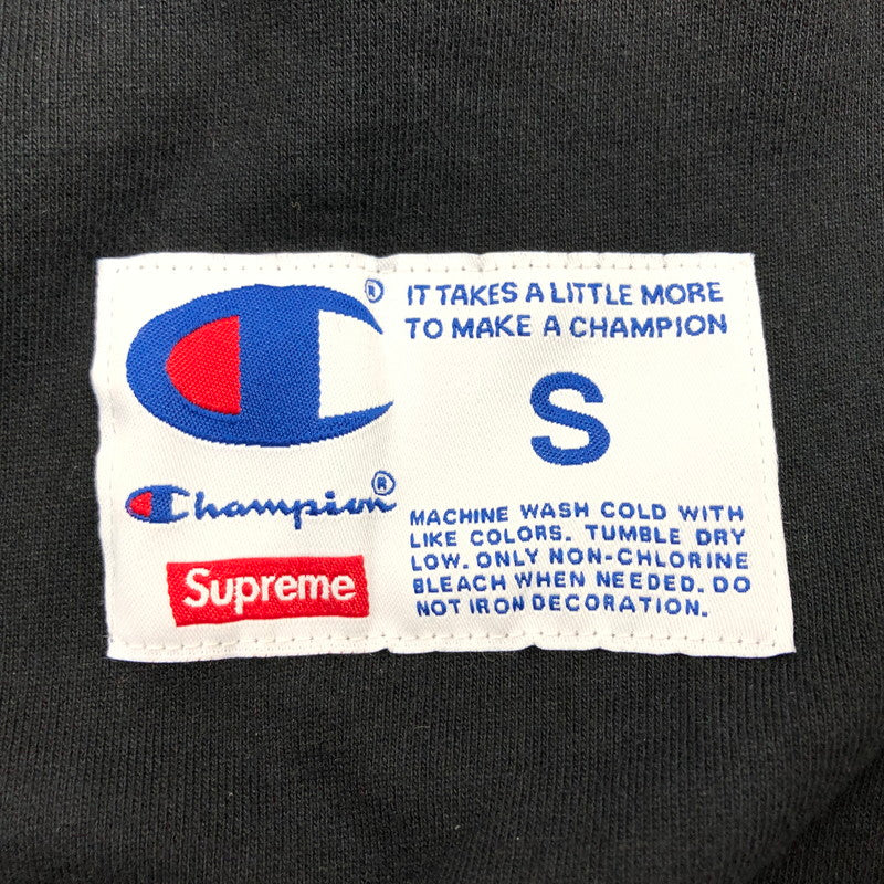 【中古品】【メンズ】 Champion チャンピオン × SUPREME シュプリーム 19SS CHROME CREWNECK クローム クルーネック スウェット トレーナー 長袖 トップス 149-251201-hn-05-fur サイズ：S カラー：ブラック 万代Net店