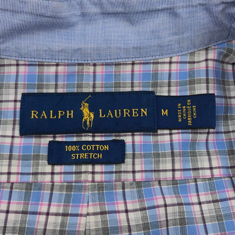 【中古品】【メンズ】 RALPH LAUREN ラルフローレン PONY EMBROIDERY L/S BD CHECK SHIRT ポニーエンブロイダリー ボタンダウン 長袖チェックシャツ カジュアルシャツ トップス 147-260509-hn-05-fur サイズ：M カラー：ブルー系 万代Net店