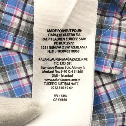 【中古品】【メンズ】 RALPH LAUREN ラルフローレン PONY EMBROIDERY L/S BD CHECK SHIRT ポニーエンブロイダリー ボタンダウン 長袖チェックシャツ カジュアルシャツ トップス 147-260509-hn-05-fur サイズ：M カラー：ブルー系 万代Net店