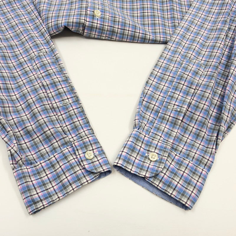 【中古品】【メンズ】 RALPH LAUREN ラルフローレン PONY EMBROIDERY L/S BD CHECK SHIRT ポニーエンブロイダリー ボタンダウン 長袖チェックシャツ カジュアルシャツ トップス 147-260509-hn-05-fur サイズ：M カラー：ブルー系 万代Net店