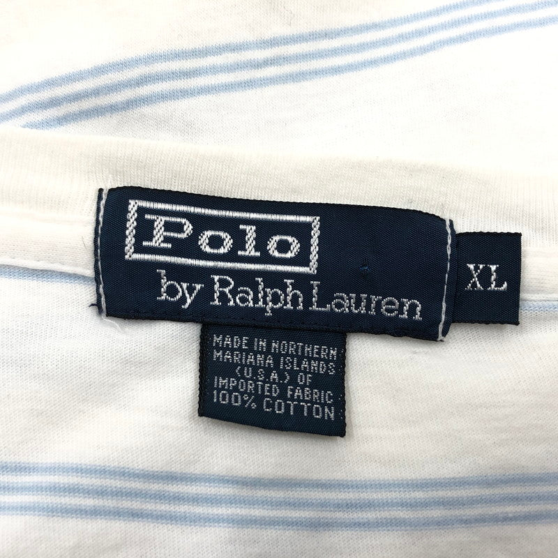【現状渡し品】【メンズ】 POLO RALPH LAUREN ポロ・ラルフローレン 半袖Tシャツ トップス 146-251201-hn-07-fur サイズ：XL カラー：ホワイト/ブルー系 万代Net店