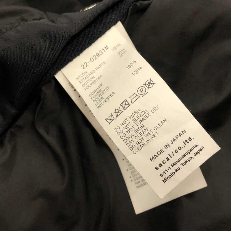 【中古品】【メンズ】 Sacai サカイ 22-02931M 22AW NYLON TWILL BLOUSON フライトジャケット ナイロン ツイル ブルゾン 140-240427-tk-10-tei サイズ：3 カラー：BLACK 万代Net店