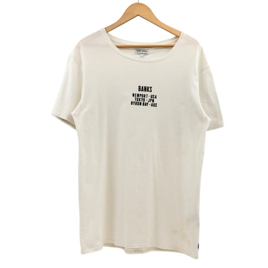 【ジャンク品】【メンズ】 BANKS JOURNAL バンクスジャーナル 半袖Tシャツ トップス 141-251203-hn-01-fur サイズ：L カラー：ホワイト 万代Net店