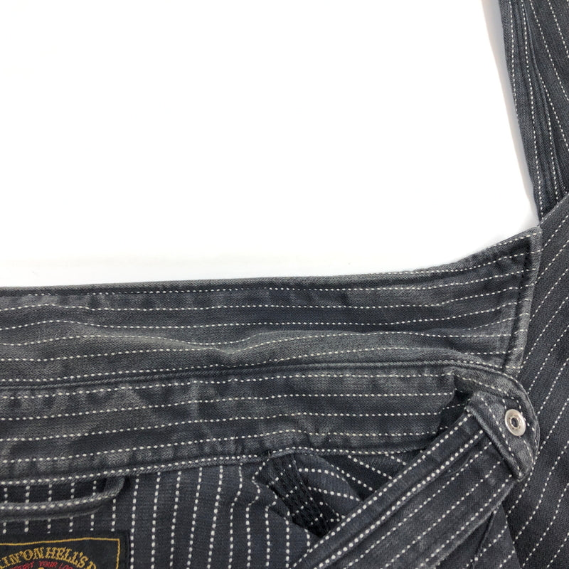 【現状渡し品】【メンズ】 SKULL FLIGHT スカルフライト RIDERS STRIPE WESTERN L/S SHIRT ライダース ストライプ ウエスタン 長袖シャツ カジュアルシャツ トップス 145-260727-hn-03-fur サイズ：38 カラー：グレー系 万代Net店