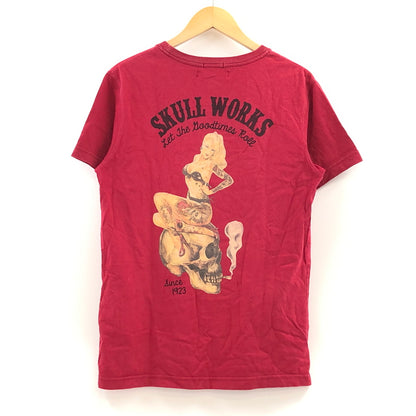 【中古品】【メンズ】 SKULL WORKS スカルワークス × JACKROSE ジャックローズ TATTOO GIRL PRINT S/S TEE タトゥーガール プリント 半袖Tシャツ トップス 145-260727-hn-05-fur サイズ：4 カラー：レッド 万代Net店