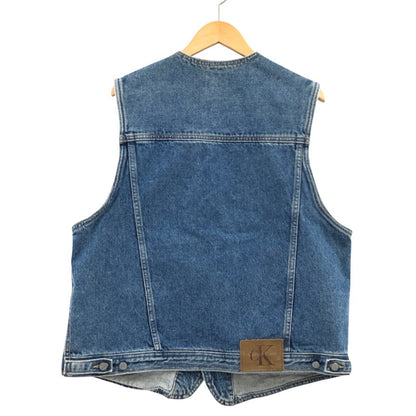 【現状渡し品】【メンズ】 Calvin klein Jeans カルバンクラインジーンズ DENIM VEST 90S USA製 デニムベスト アウター 146-260214-hn-04-fur サイズ：L カラー：インディゴ 万代Net店