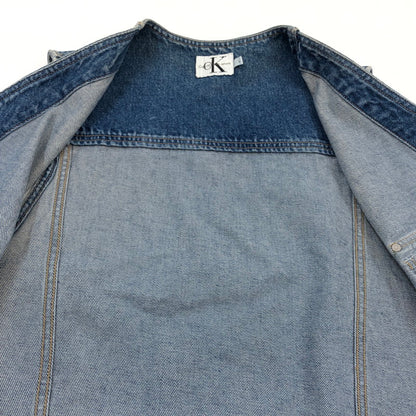 【現状渡し品】【メンズ】 Calvin klein Jeans カルバンクラインジーンズ DENIM VEST 90S USA製 デニムベスト アウター 146-260214-hn-04-fur サイズ：L カラー：インディゴ 万代Net店