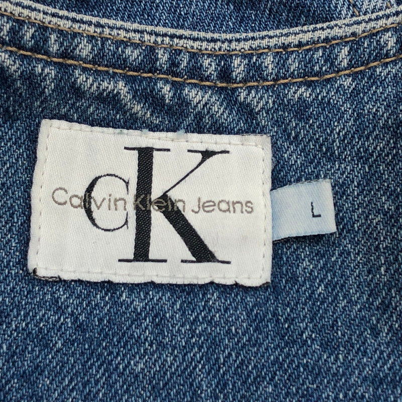 【現状渡し品】【メンズ】 Calvin klein Jeans カルバンクラインジーンズ DENIM VEST 90S USA製 デニムベスト アウター 146-260214-hn-04-fur サイズ：L カラー：インディゴ 万代Net店