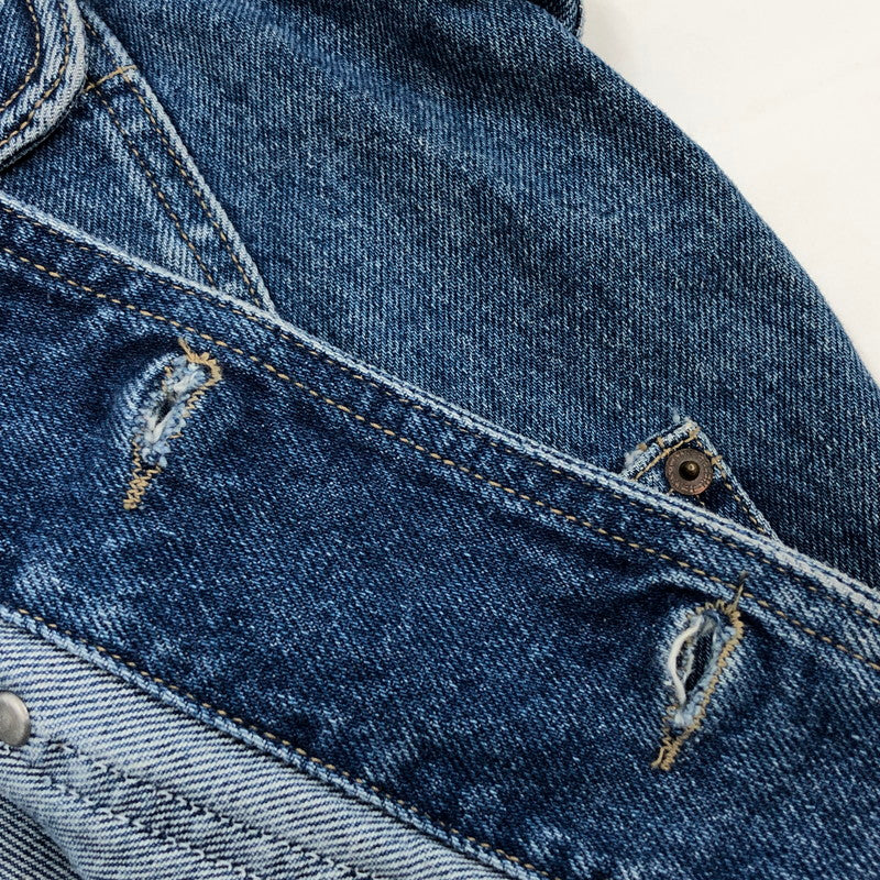 【現状渡し品】【メンズ】 Calvin klein Jeans カルバンクラインジーンズ DENIM VEST 90S USA製 デニムベスト アウター 146-260214-hn-04-fur サイズ：L カラー：インディゴ 万代Net店