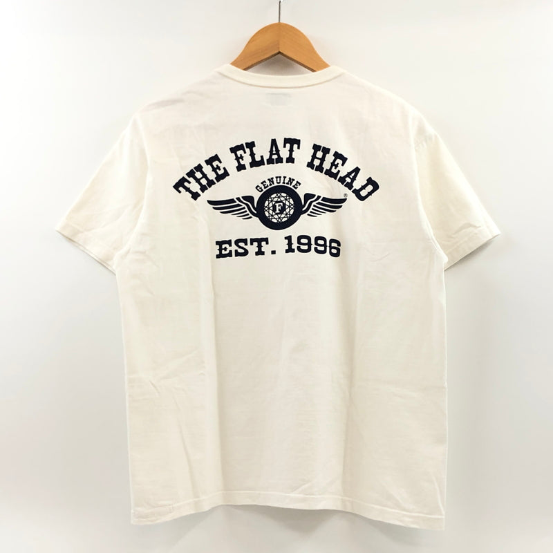 【中古品】【メンズ】 FLAT HEAD フラットヘッド PRINT S/S TEE プリント 半袖Tシャツ トップス 145-260729-hn-01-fur サイズ：40 カラー：ホワイト 万代Net店