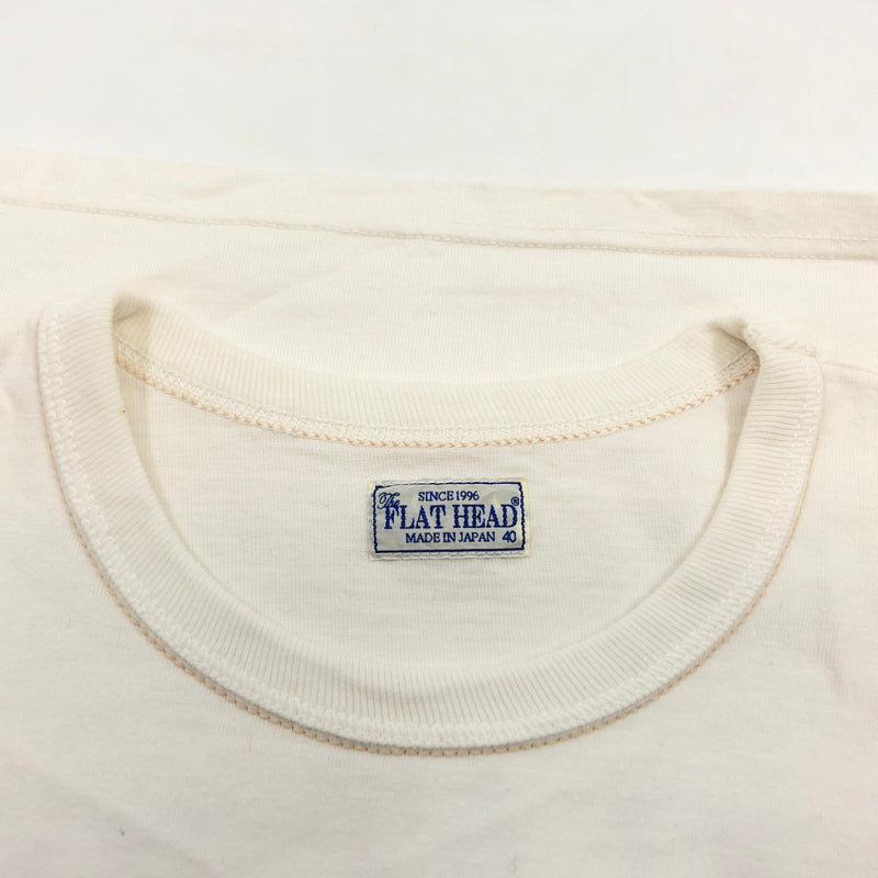 【中古品】【メンズ】 FLAT HEAD フラットヘッド PRINT S/S TEE プリント 半袖Tシャツ トップス 145-260729-hn-01-fur サイズ：40 カラー：ホワイト 万代Net店