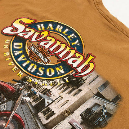 【中古品】【メンズ】 HARLEY DAVIDSON ハーレーダビッドソン c2010 ”SAVANNAH”TEE 半袖Tシャツ トップス 146-260510-hn-02-fur サイズ：不明 カラー：オレンジ系 万代Net店